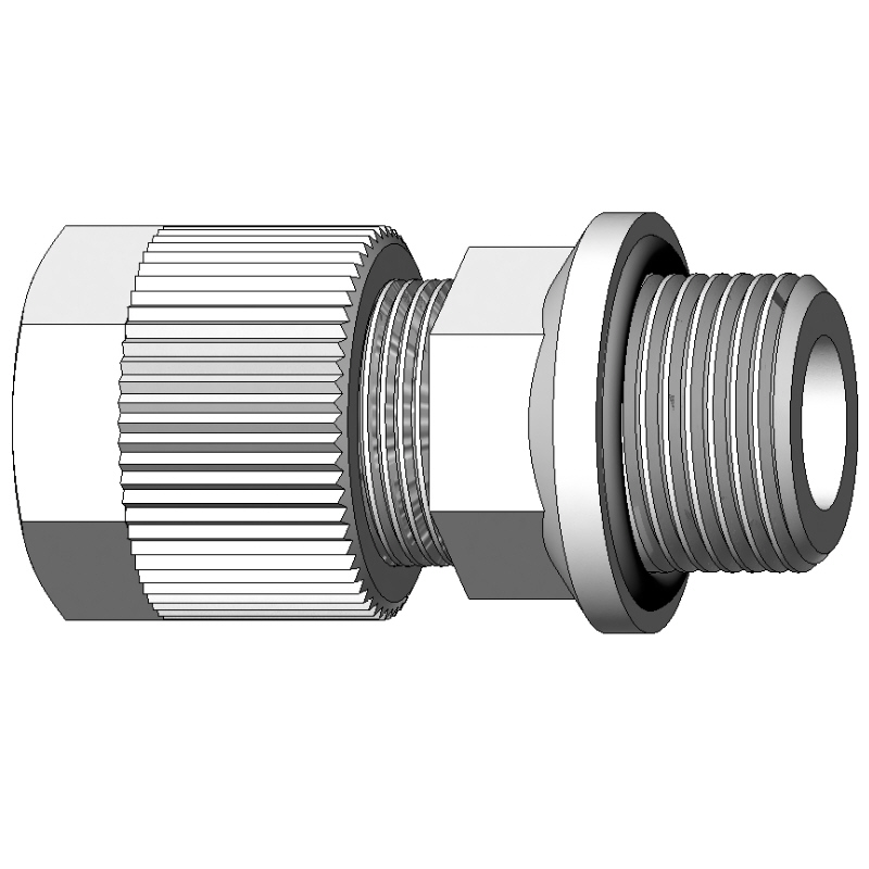 Gerade Einschraubverschraubung mit O-Ring aus PVDF, Typ SO 21124 OR